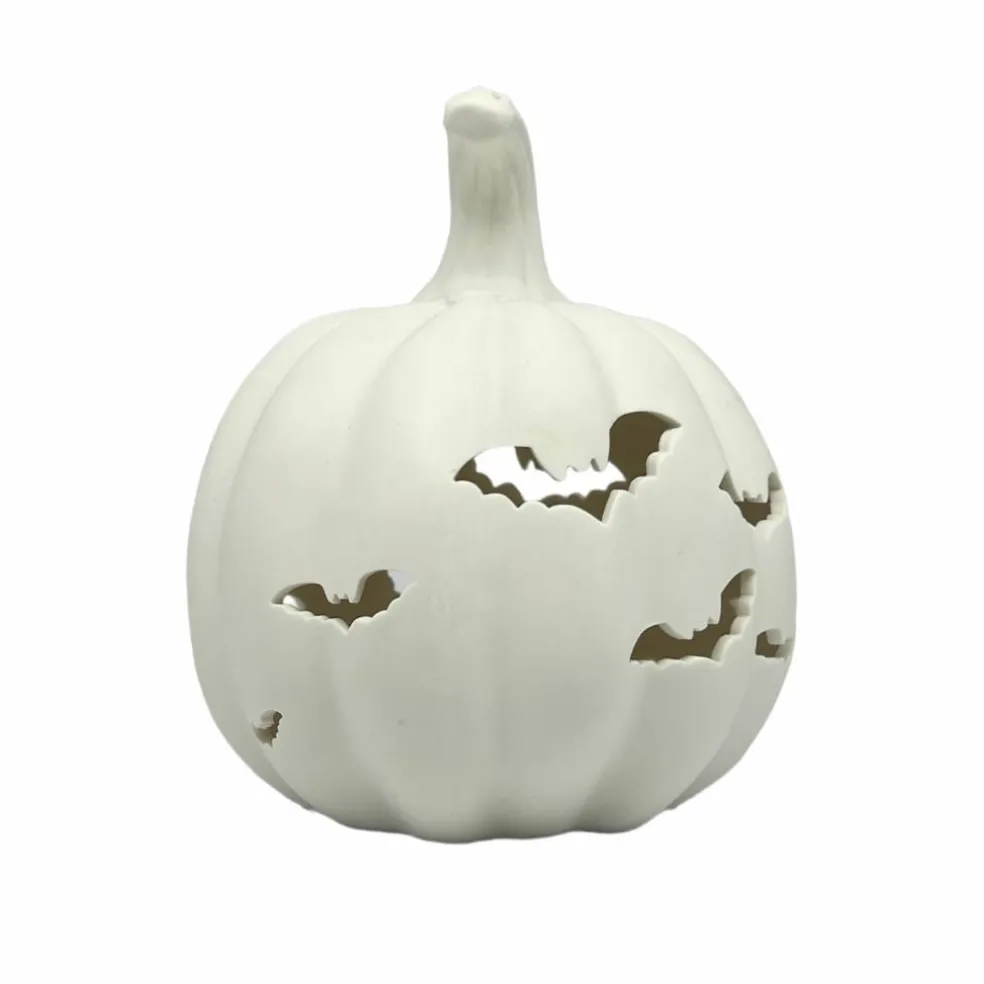 7.25" Pumpkin with Bats DIY Ceramic LED Décor by Make Market®
