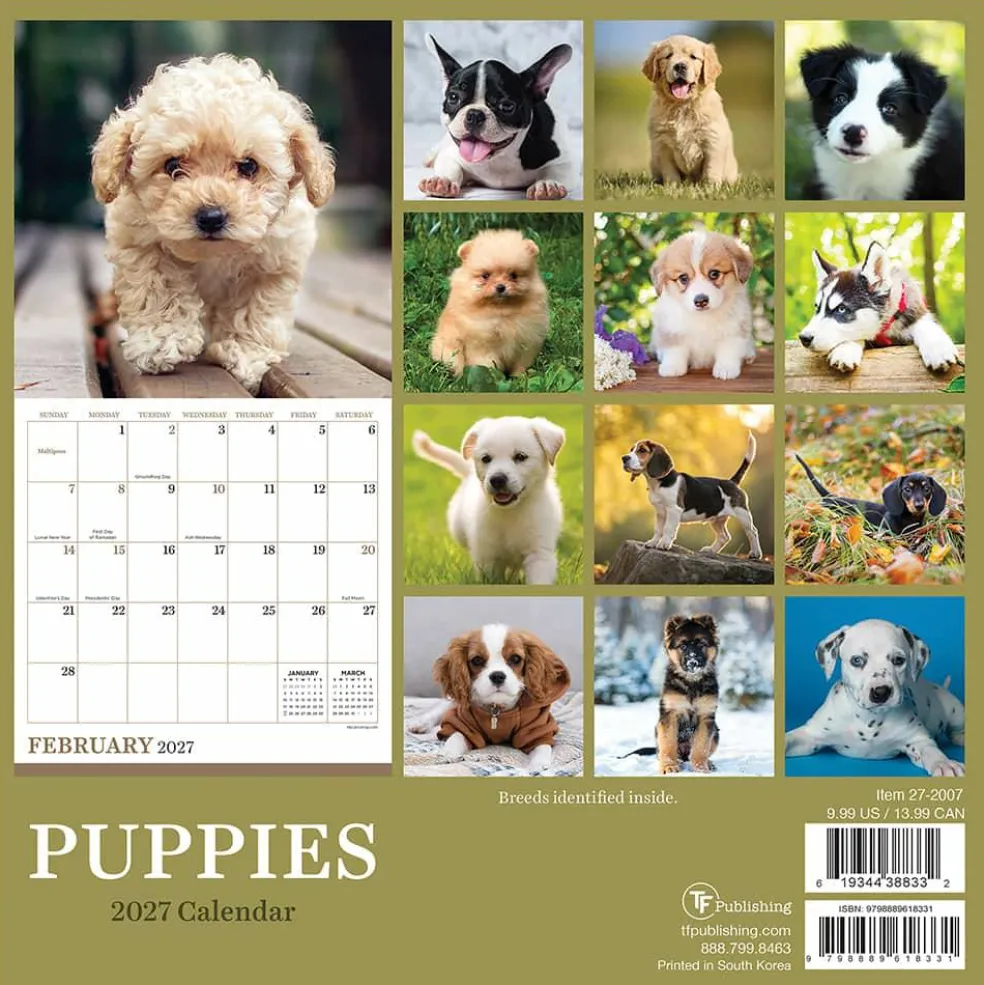 2027 Puppies Mini Calendar