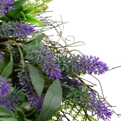 24" Purple Lavender & Spring Foliage Artificial Floral Wreath
