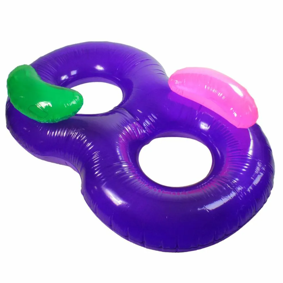 76" Purple Side by Side Inflatable Swimming Pool Lounger Raft