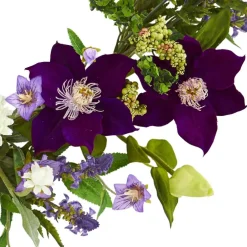 22'' Purple & White Mixed Flower Wreath