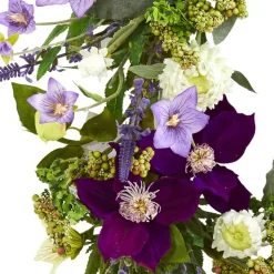 22'' Purple & White Mixed Flower Wreath