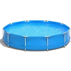 PVC Round Above Ground Pool with Pool Cover for Kids and Adults