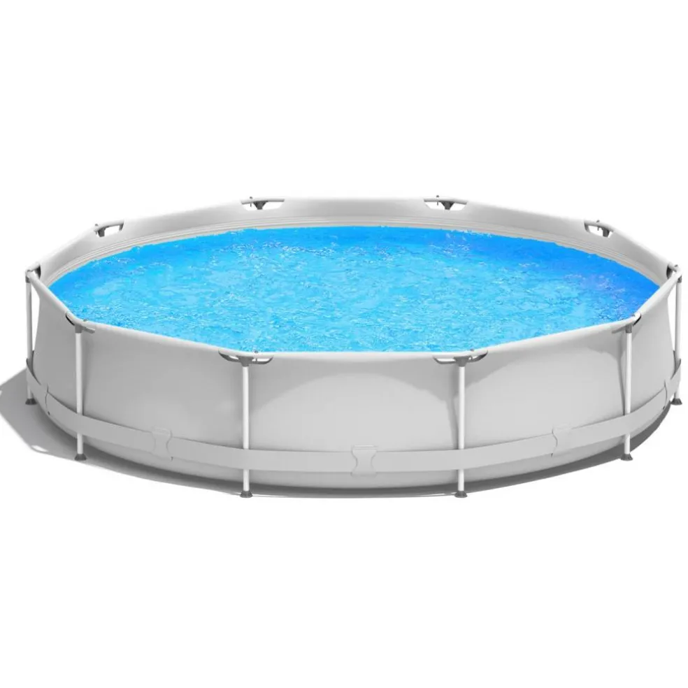 PVC Round Above Ground Pool with Pool Cover for Kids and Adults