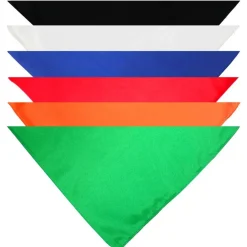 Qraftsy Plain Cotton Pets 5 Pcs Dogs Bandana Triangle Shape - Large Pets