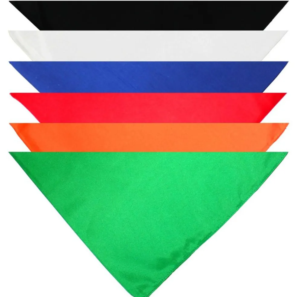 Qraftsy Plain Cotton Pets 5 Pcs Dogs Bandana Triangle Shape - Large Pets