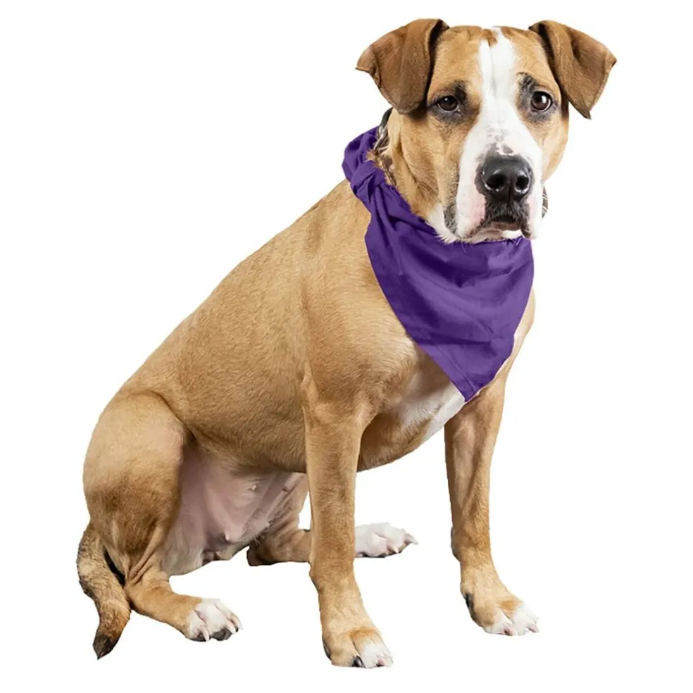Qraftsy Plain Cotton Pets 5 Pcs Dogs Bandana Triangle Shape - Large Pets