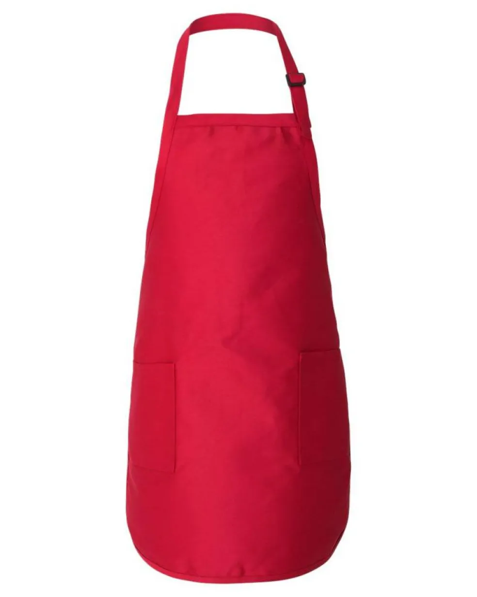 Q-Tees Full Length Apron with Pockets Premium Free Shipping
