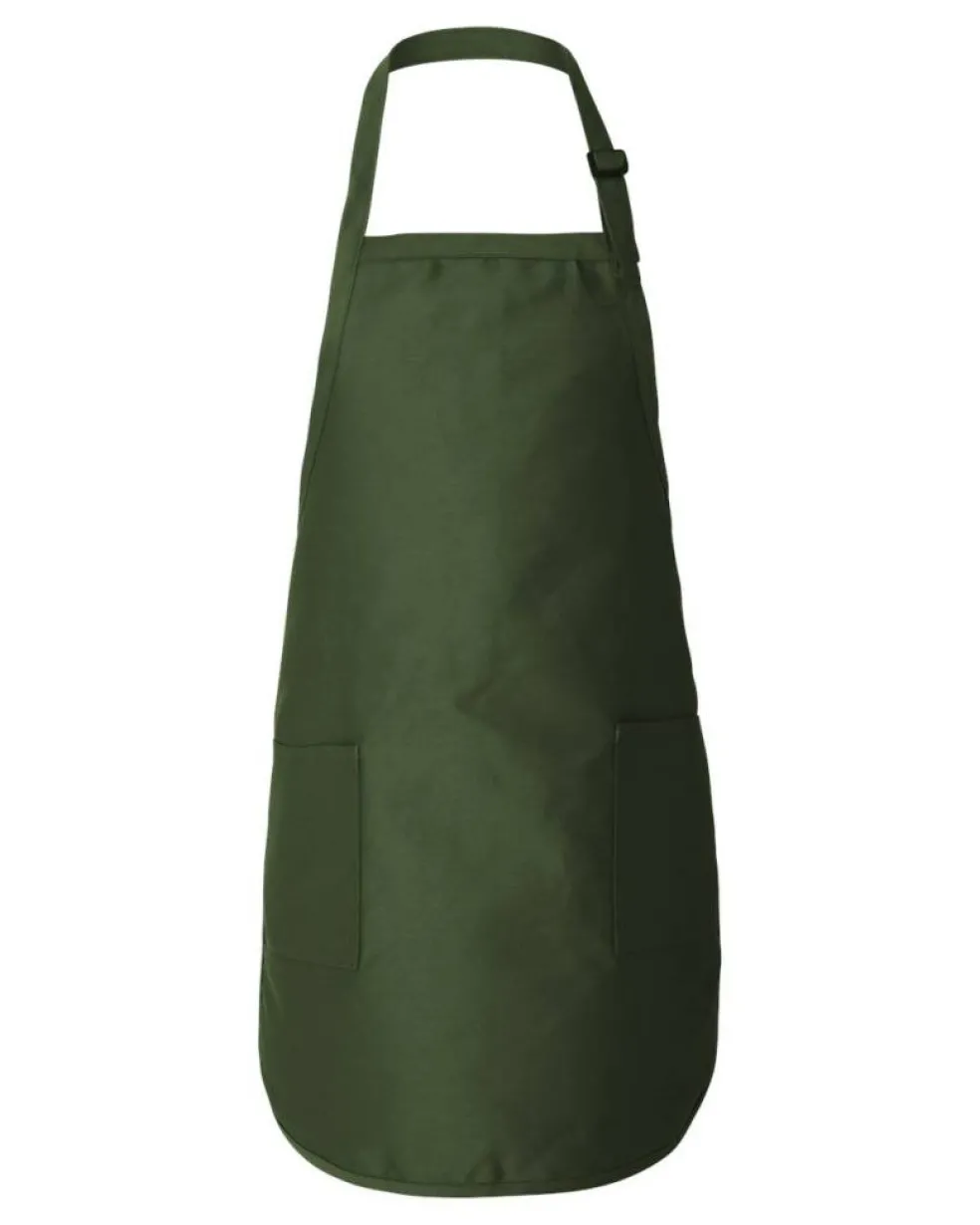 Q-Tees Full Length Apron with Pockets Premium Free Shipping