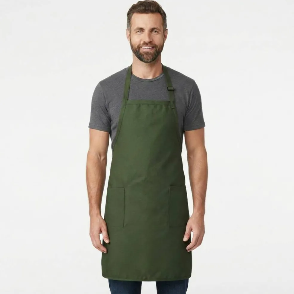 Q-Tees Full Length Apron with Pockets 7.5 oz Poly Cotton Workwear
