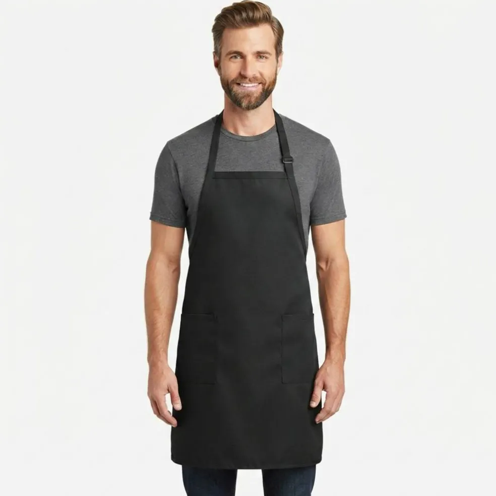Q-Tees Full Length Apron with Pockets 7.5 oz Poly Cotton Workwear