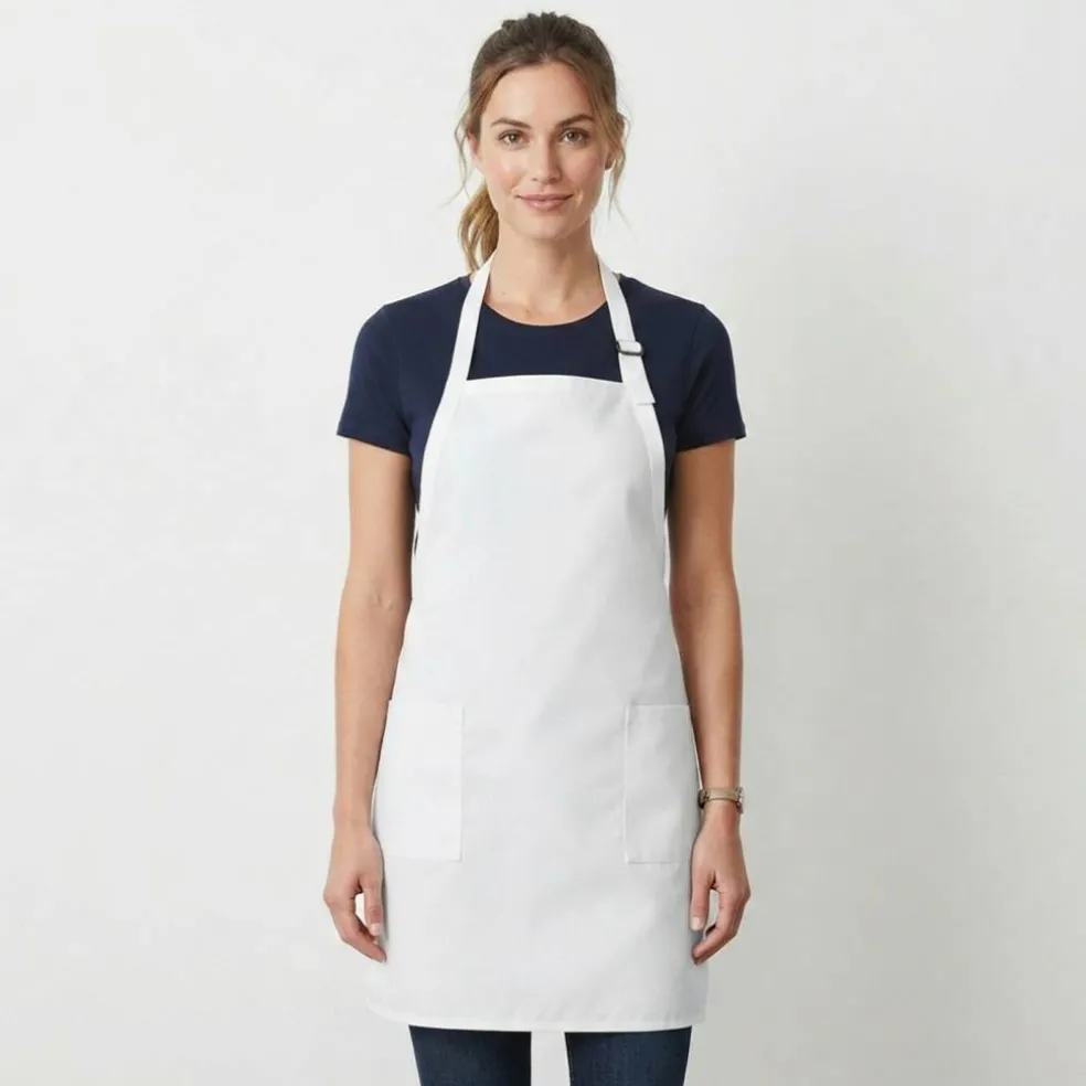 Q-Tees Full Length Apron with Pockets 7.5 oz Poly Cotton Workwear