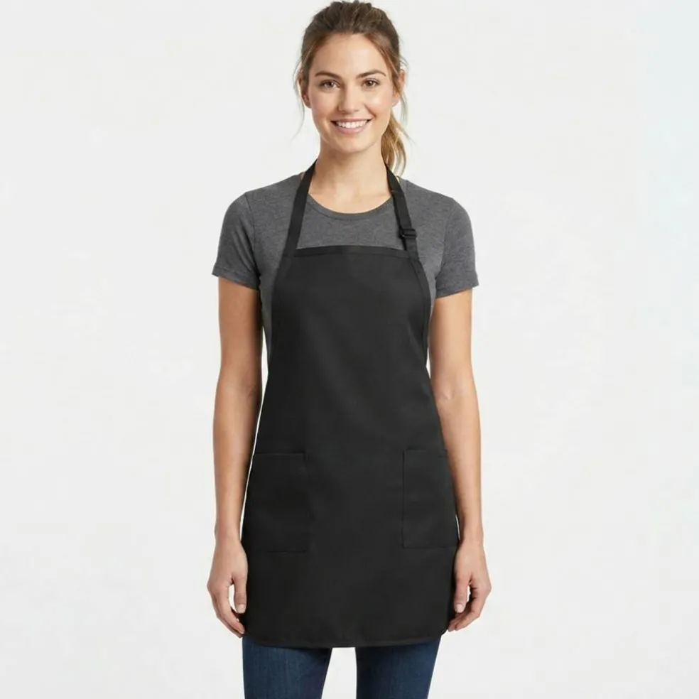 Q-Tees Full Length Apron with Pockets 7.5 oz Poly Cotton Workwear