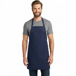 Q-Tees Full Length Apron with Pockets 7.5 oz Poly Cotton Workwear