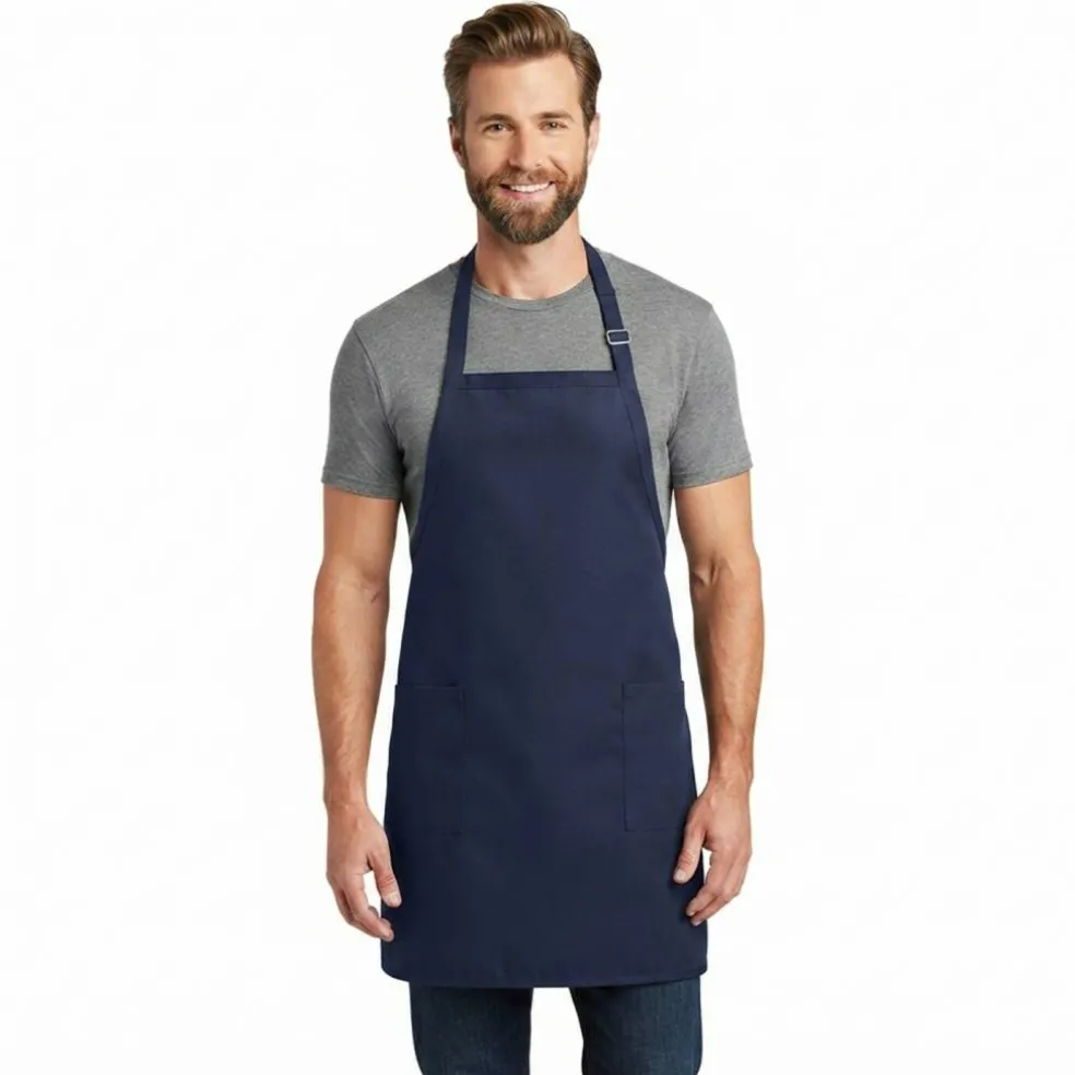 Q-Tees Full Length Apron with Pockets 7.5 oz Poly Cotton Workwear