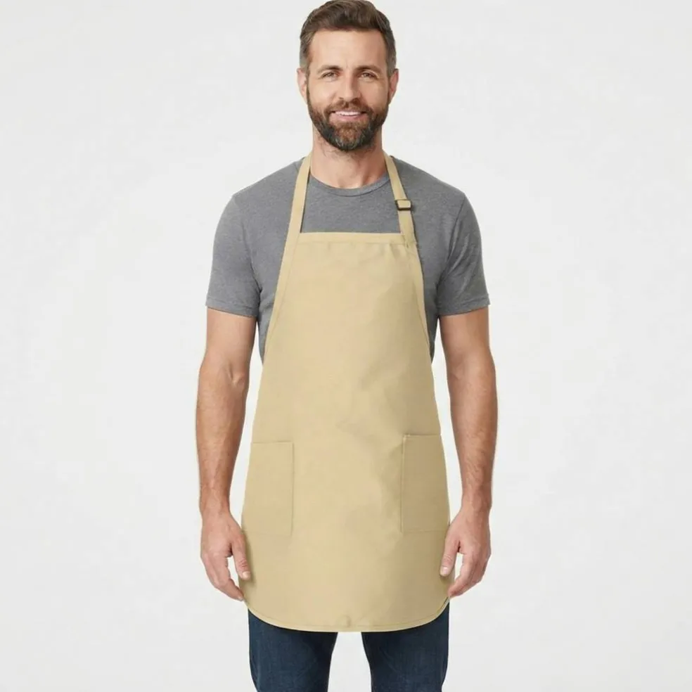 Q-Tees Full Length Apron with Pockets 7.5 oz Poly Cotton Workwear