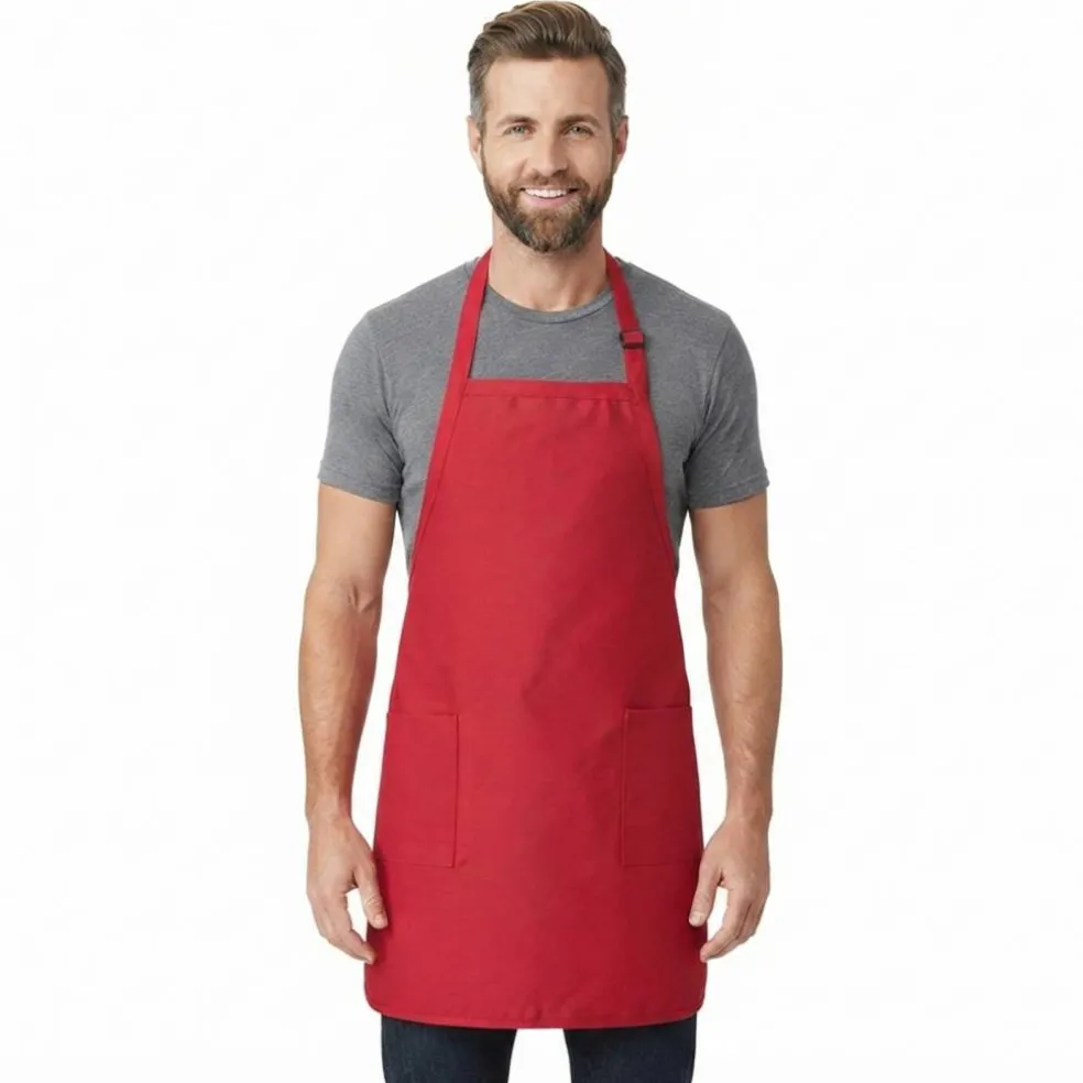 Q-Tees Full Length Apron with Pockets 7.5 oz Poly Cotton Workwear