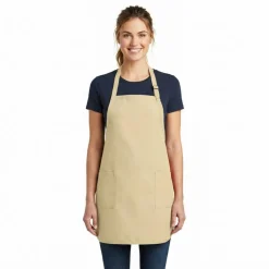 Q-Tees Full Length Apron with Pockets 7.5 oz Poly Cotton Workwear