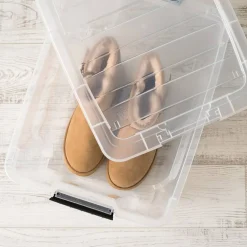 32qt Plastic Storage Bins with Lids and Secure Latching Buckles - 6 Pack
