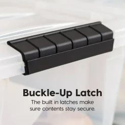 32qt Plastic Storage Bins with Lids and Secure Latching Buckles - 6 Pack