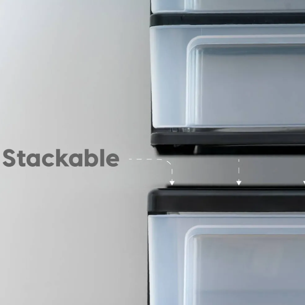 53qt Plastic Storage Bins with Lids and Secure Latching Buckles