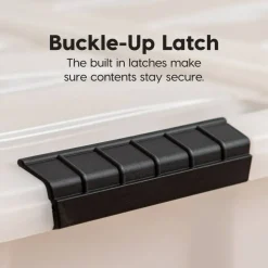 32qt Plastic Storage Bins with Lids and Secure Latching Buckles - 4 Pack