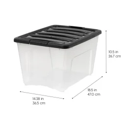 32qt Plastic Storage Bins with Lids and Secure Latching Buckles - 4 Pack