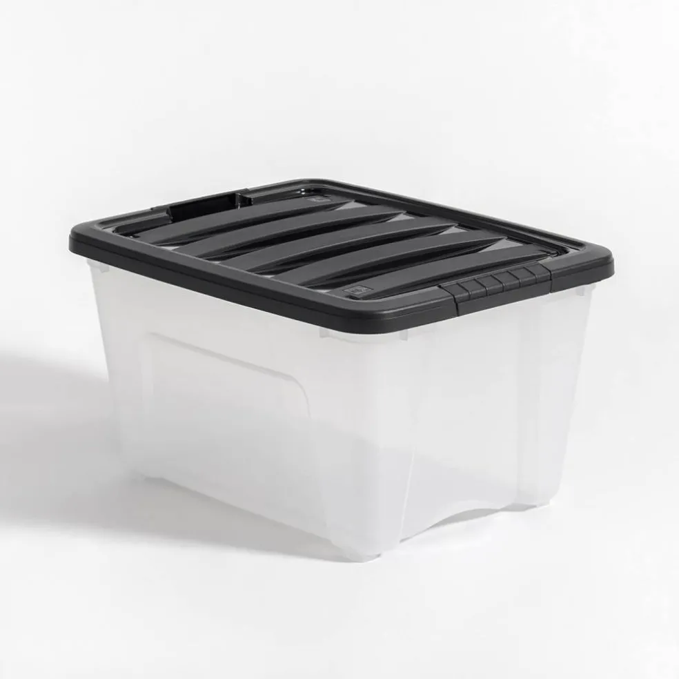 32qt Plastic Storage Bins with Lids and Secure Latching Buckles - 4 Pack