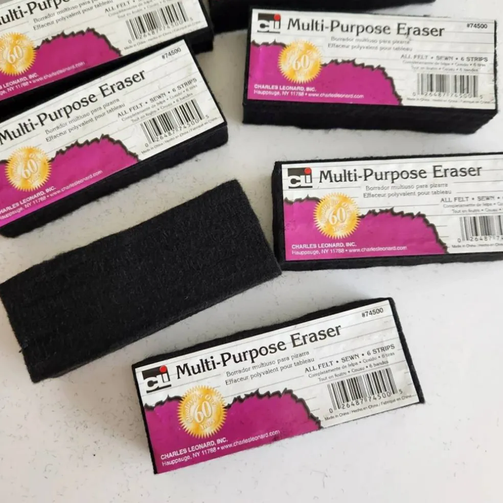Quality Whiteboard Eraser, 5" x 2" x 1", Dry Erase Board Cleaner for Classroom, Office & Home