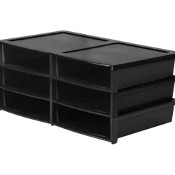 Quick Stack Literature Sorter, 6 Compartments, Black