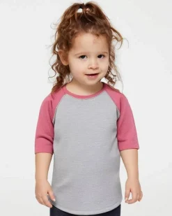 Rabbit Skins® Comfortable Toddler Baseball 3/4 Sleeve Tee - 3330
