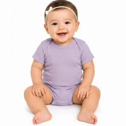 Rabbit Skins Infant Baby Rib Short Sleeve Bodysuit Free Shipping