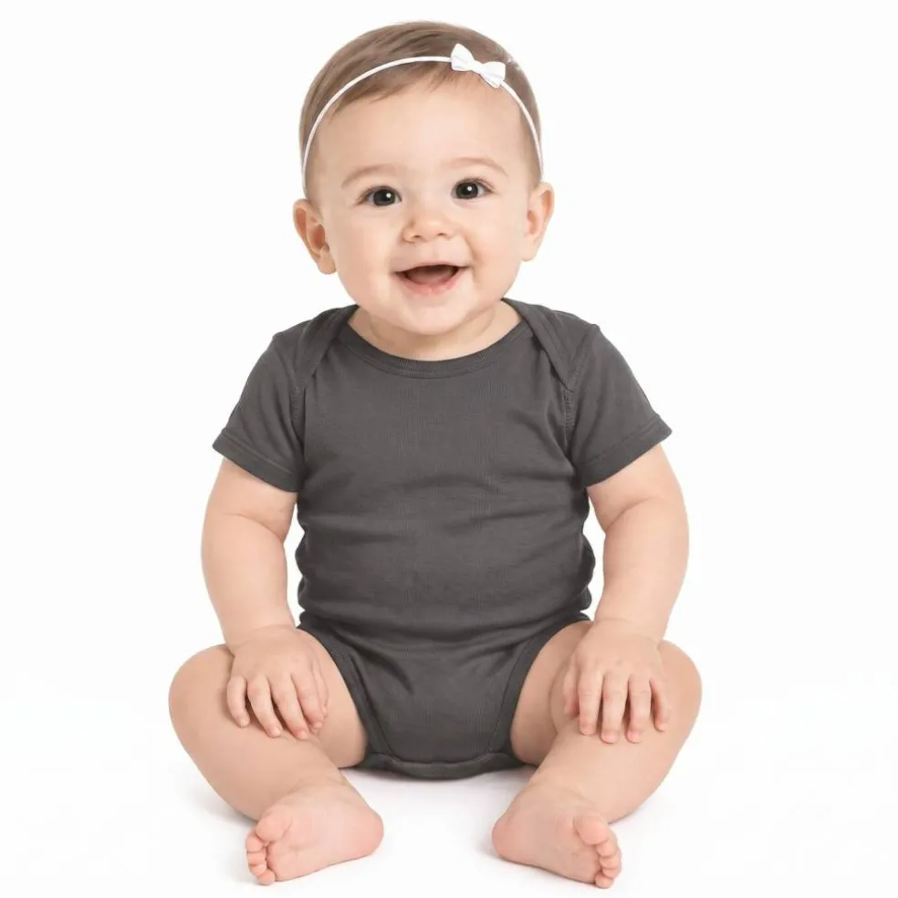 Rabbit Skins Infant Baby Rib Short Sleeve Bodysuit Free Shipping
