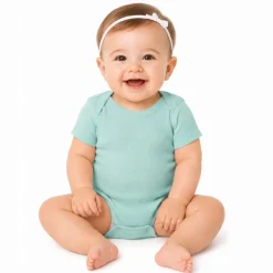 Rabbit Skins Infant Baby Rib Short Sleeve Bodysuit Free Shipping