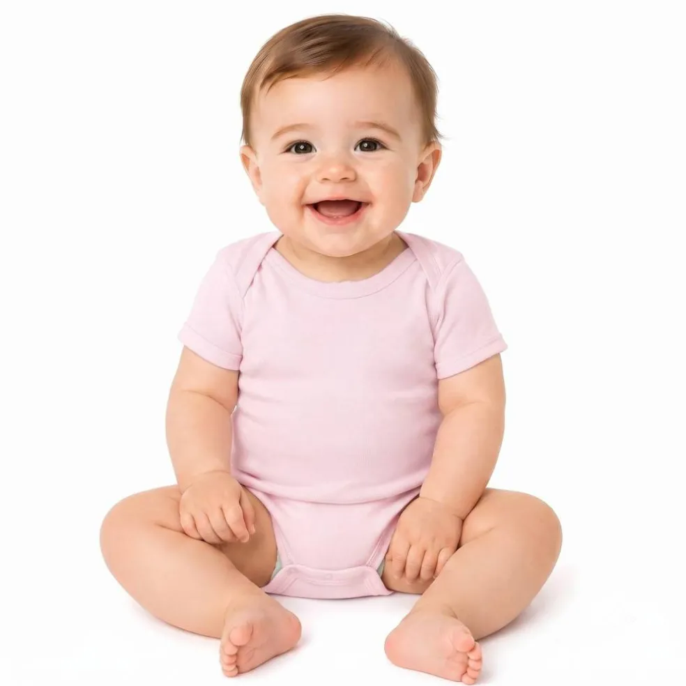 Rabbit Skins Infant Baby Rib Short Sleeve Bodysuit Free Shipping