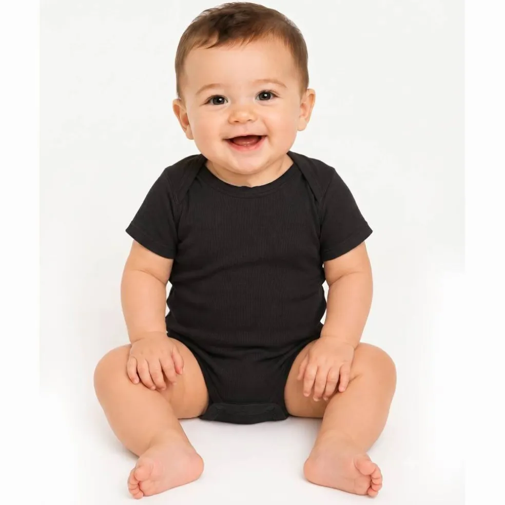 Rabbit Skins Infant Baby Rib Short Sleeve Bodysuit Free Shipping