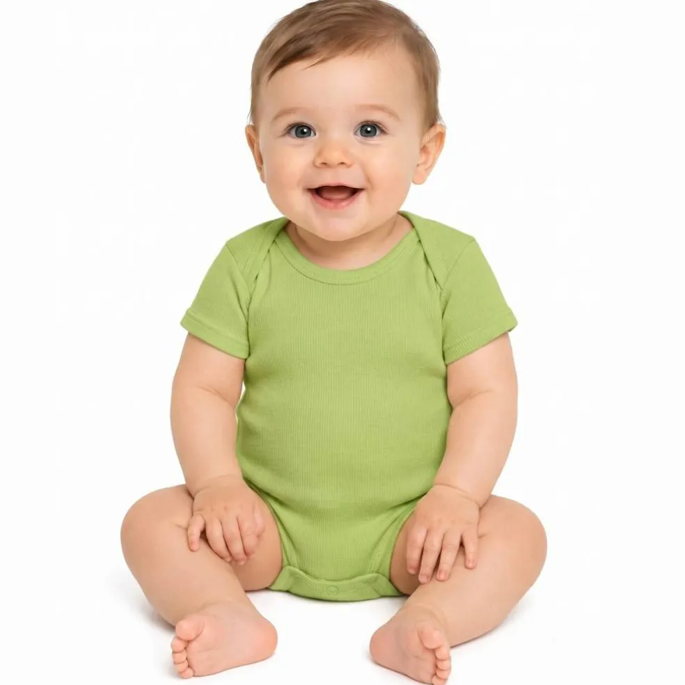Rabbit Skins Infant Baby Rib Short Sleeve Bodysuit Free Shipping