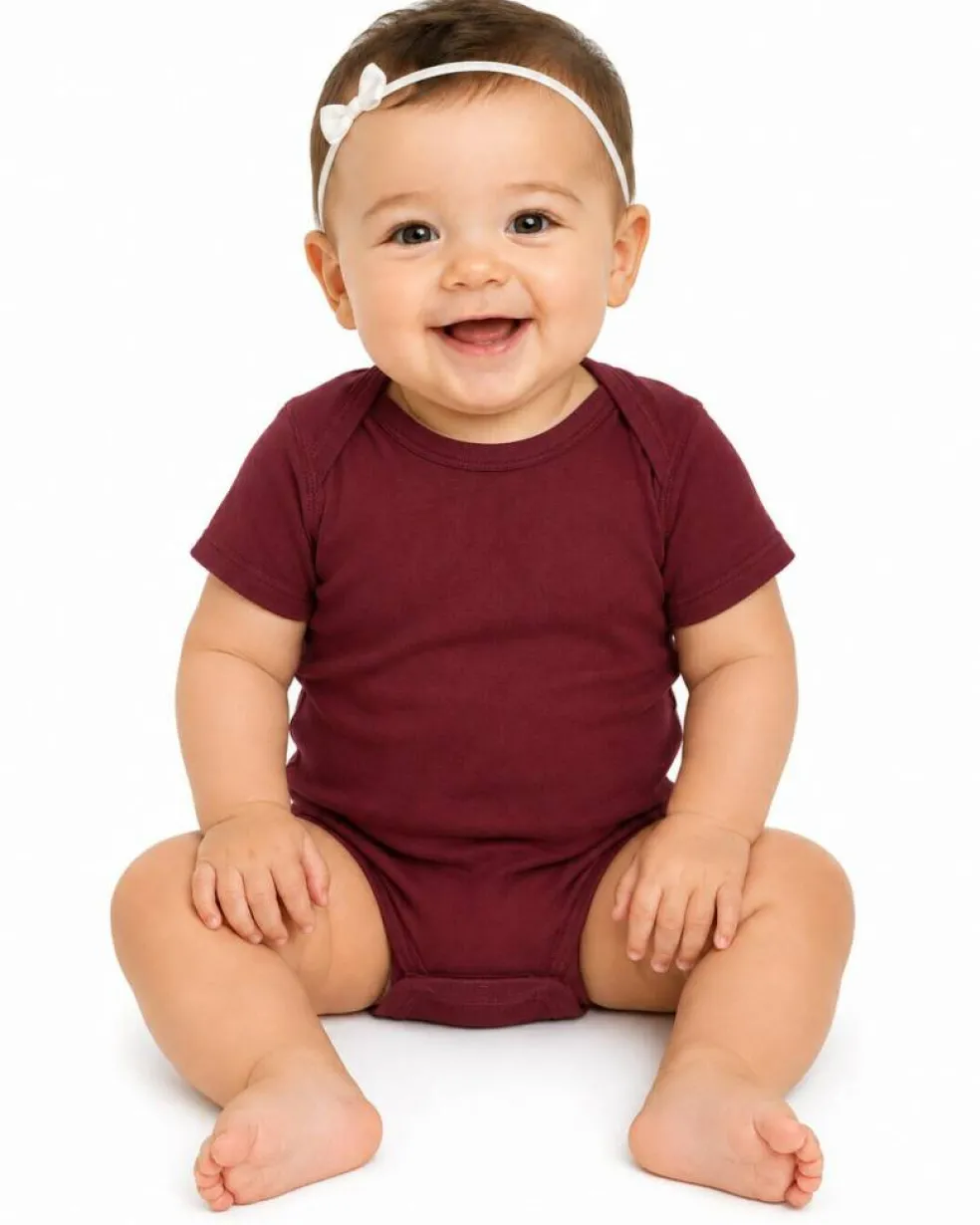 Rabbit Skins Infant Baby Rib Short Sleeve Bodysuit Free Shipping