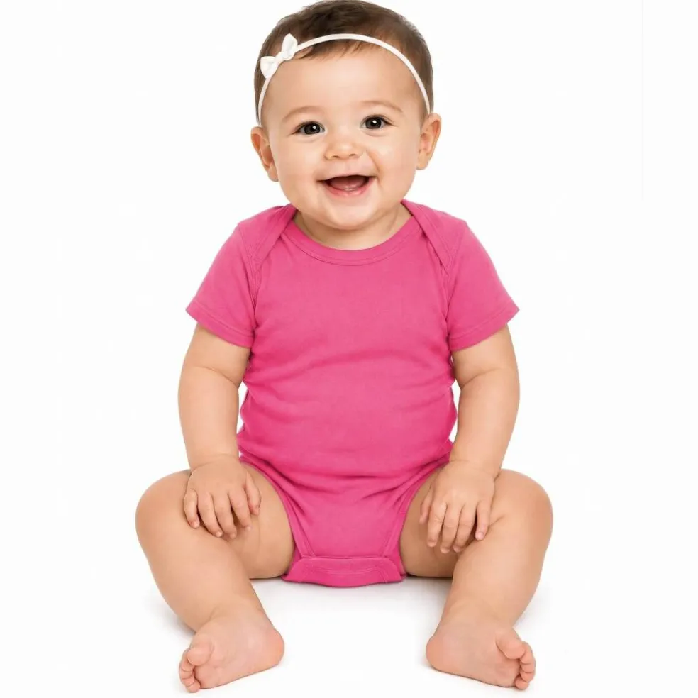 Rabbit Skins Infant Baby Rib Short Sleeve Bodysuit Free Shipping