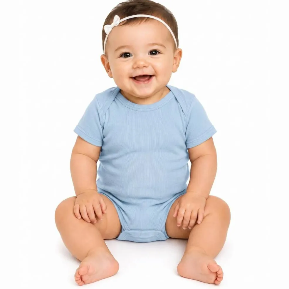 Rabbit Skins Infant Baby Rib Short Sleeve Bodysuit Free Shipping