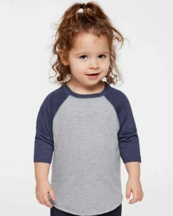 Rabbit Skins Toddler Classic Three Quarters Baseball T-Shirt Free Shipping