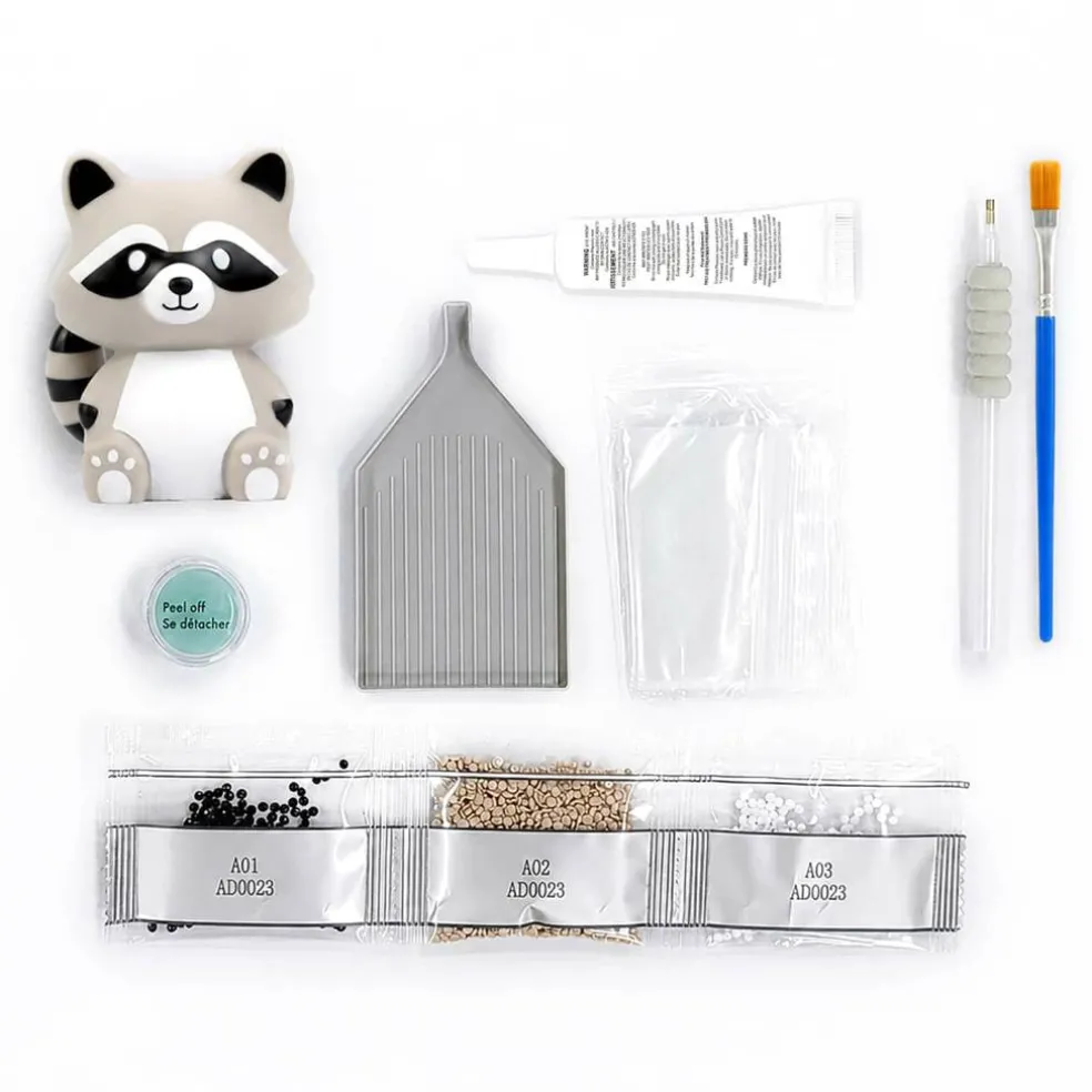 3.25" Raccoon Mystery 3D Diamond Art Kit by Make Market®