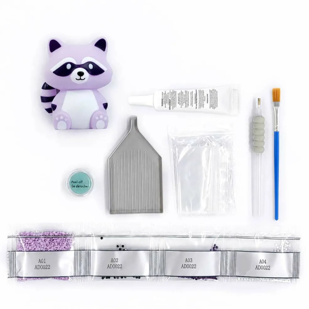 3.25" Raccoon Mystery 3D Diamond Art Kit by Make Market®