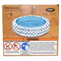 Rae Dunn 4ft. Hello Summer Aqua Polka Dots Mini Pool