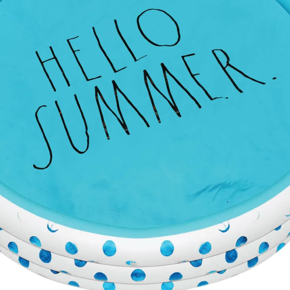 Rae Dunn 4ft. Hello Summer Aqua Polka Dots Mini Pool