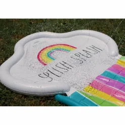 Rae Dunn 16ft. Splish Splash Rainbow Slide & Ride with Sprinkler