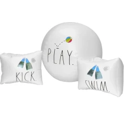 Rae Dunn Swim Kick Play Water Wings & Beach Ball Set