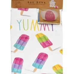 Rae Dunn Yummy Popsicle Kids Hooded Towel & Beach Ball Set