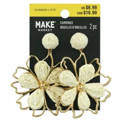 Raffia Flower Earrings by Make Market®