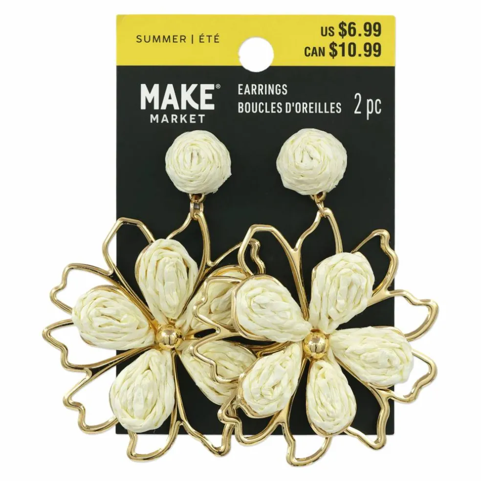 Raffia Flower Earrings by Make Market®